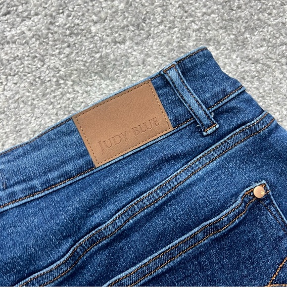 Judy Blue Shorts Womens 1XL Blue High Waist Cut Off Denim Jeans JB150176 - Picture 9 of 9